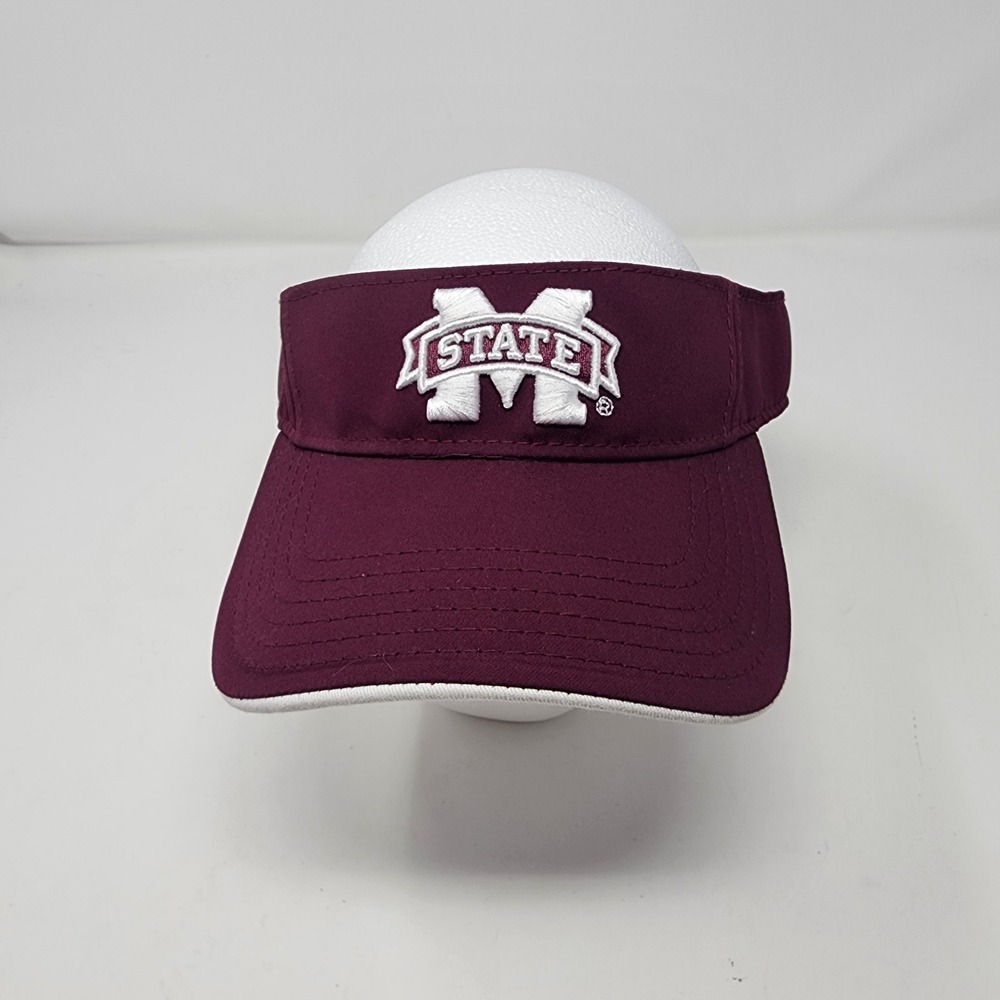 The Game Mississippi State Bulldogs Visor OSFM NCAA Maroon White Adjustable Hat
